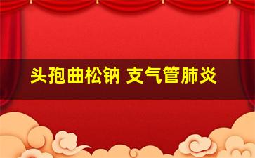 头孢曲松钠 支气管肺炎